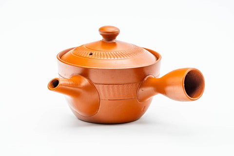 Japanese Kyusu - Engraved Tochiri Tokoname-yaki Mesh Teapot - 175ml