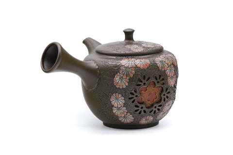Chrysanthemum Layered Tokoname Teapot - 200ml