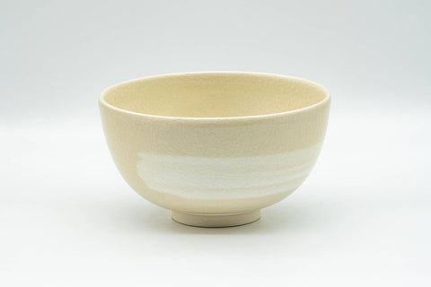 Japanese Matcha Bowl - Beige Hakeme Kyo-yaki Chawan - 300ml