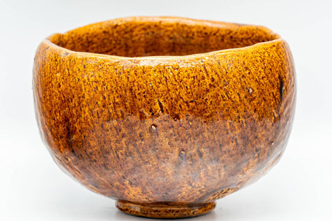 Japanese Matcha Bowl - 香野壮明 Kano Takeaki - Orange Candy Glazed Raku-gata Ohi-yaki Chawan with Wooden Box - 350ml - Tezumi
