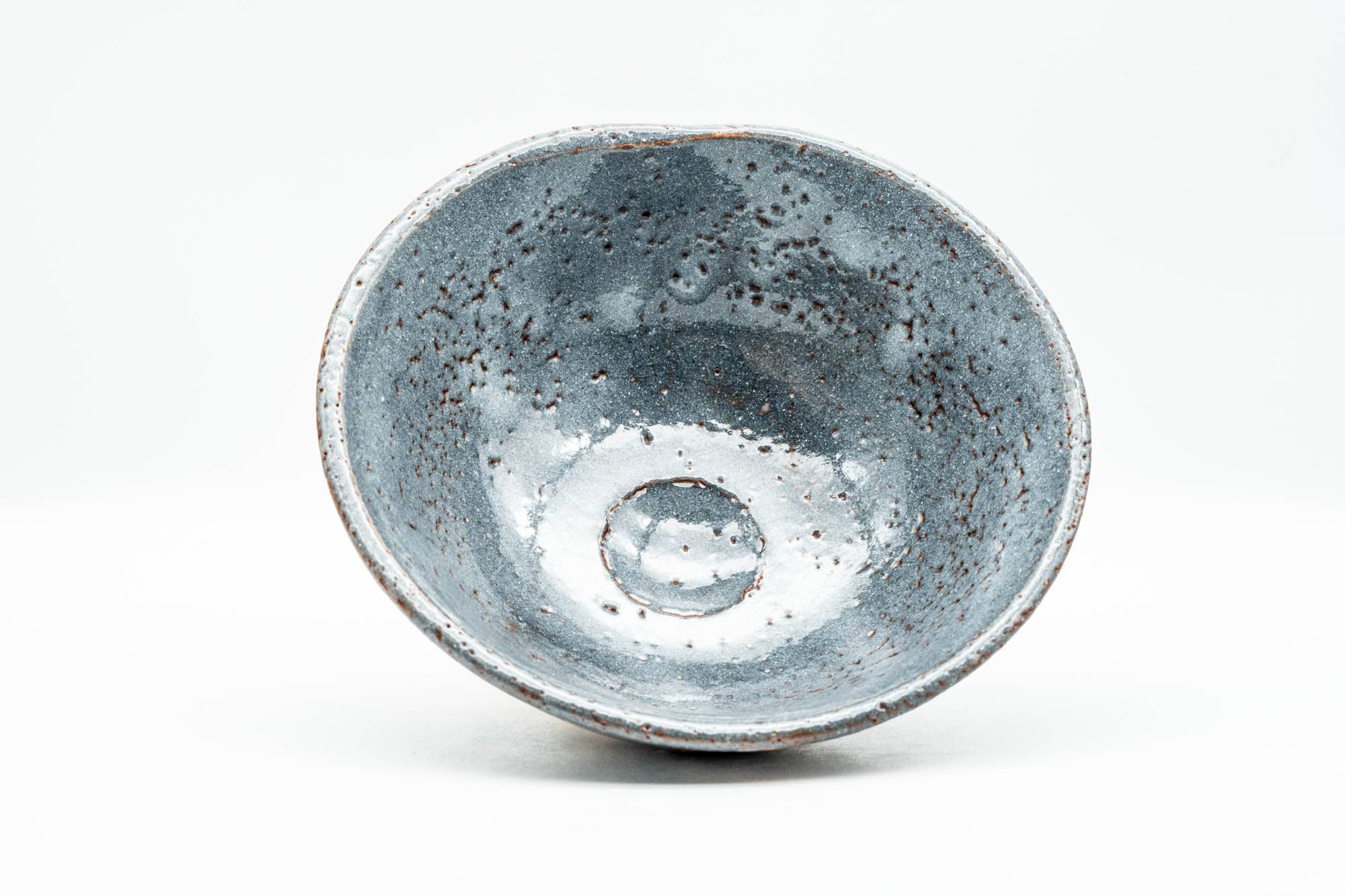Japanese Matcha Bowl - Floral Blue Shino Glazed Summer Chawan - 200ml