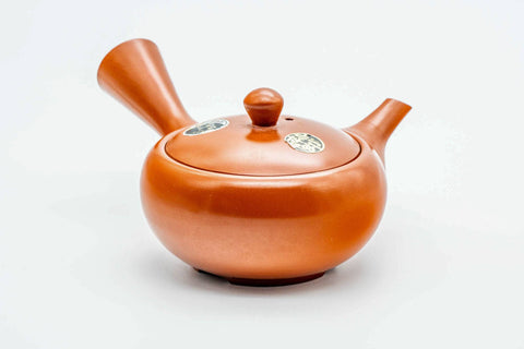 Japanese Kyusu - Classic Red Shudei Tokoname-yaki Mesh Teapot - 275ml