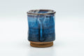 Tezumi — Japanese Teacup - Blue White Hare's Fur Glazed Waisted Yunomi - 130ml — front view