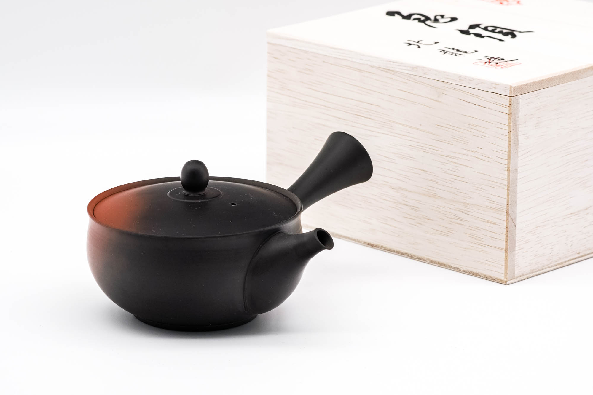 Japanese Kyusu - 岩瀬弘二 Iwase Kōji - Black Red Yōhen Tokoname-yaki Teapot - 250ml