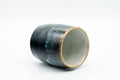 Tezumi — Japanese Teacup - Jet Black Blue Hare's Fur Drip-Glazed Yunomi - 150ml — three-quarter view