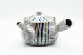 Tezumi — Japanese Kyusu - Brush Glazed Colorful Stripes Debeso Teapot - 250ml — top-down view of the lid