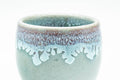 Japanese Teacup - Turquoise Purple Drip-Glazed Yunomi - 85ml - Tezumi