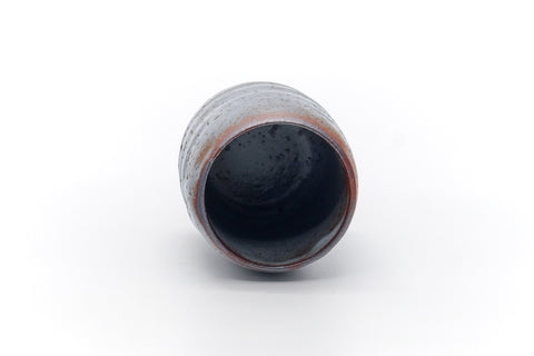 Tezumi — Japanese Teacup - Blue Shino Glazed Mino Yunomi - 100ml — three-quarter view