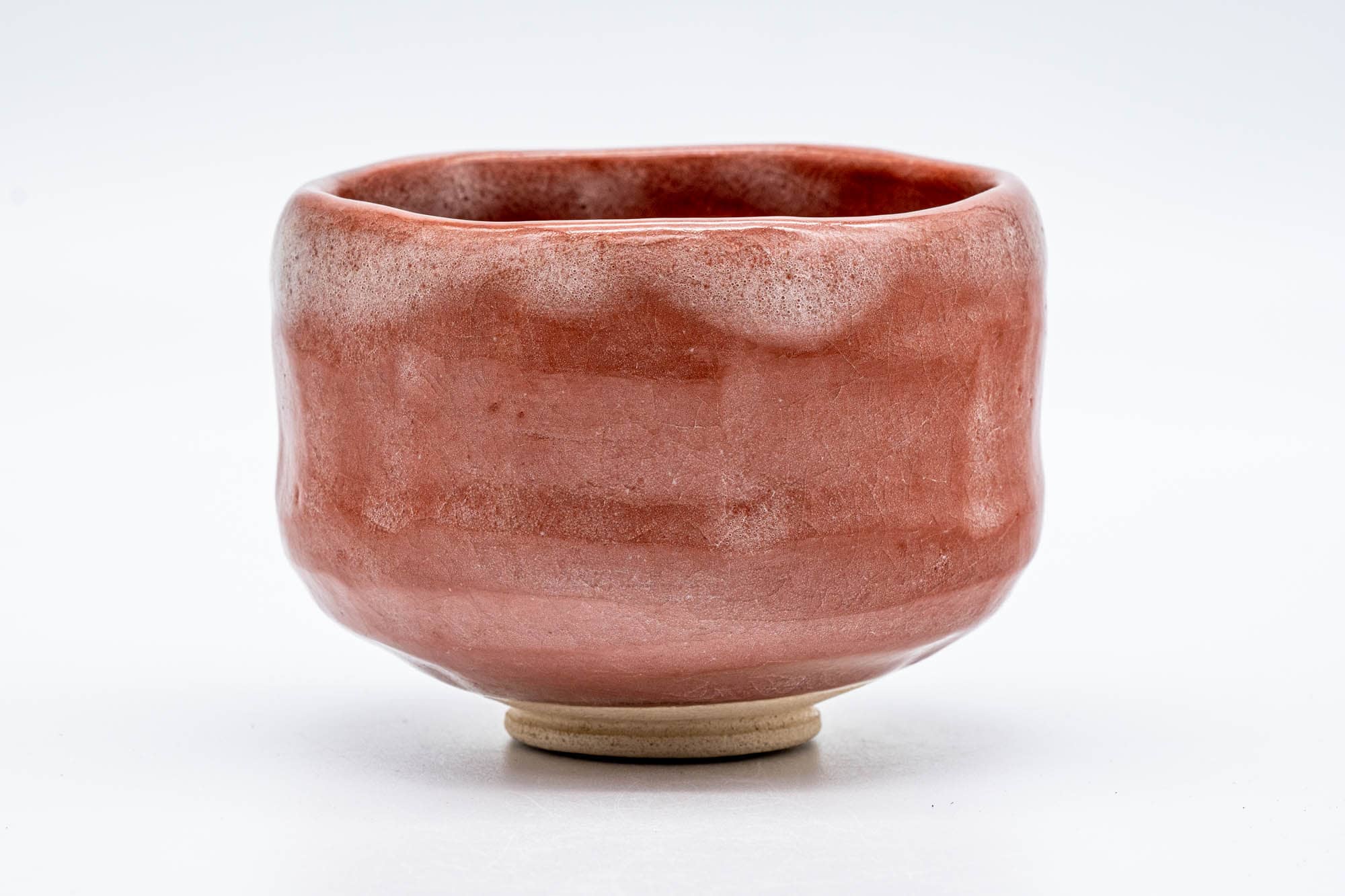 Japanese Matcha Bowl - 楽入窯 Rakunyu Kiln - Snow Red Aka-raku Chawan - 350ml