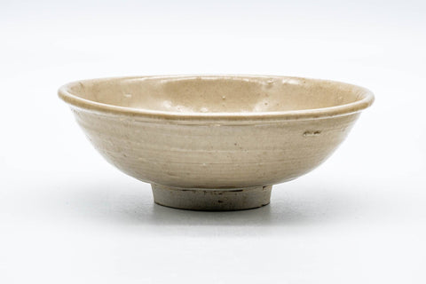 Tezumi — Japanese Matcha Bowl - Textured Beige Summer Chawan - 150ml — front view from another angle