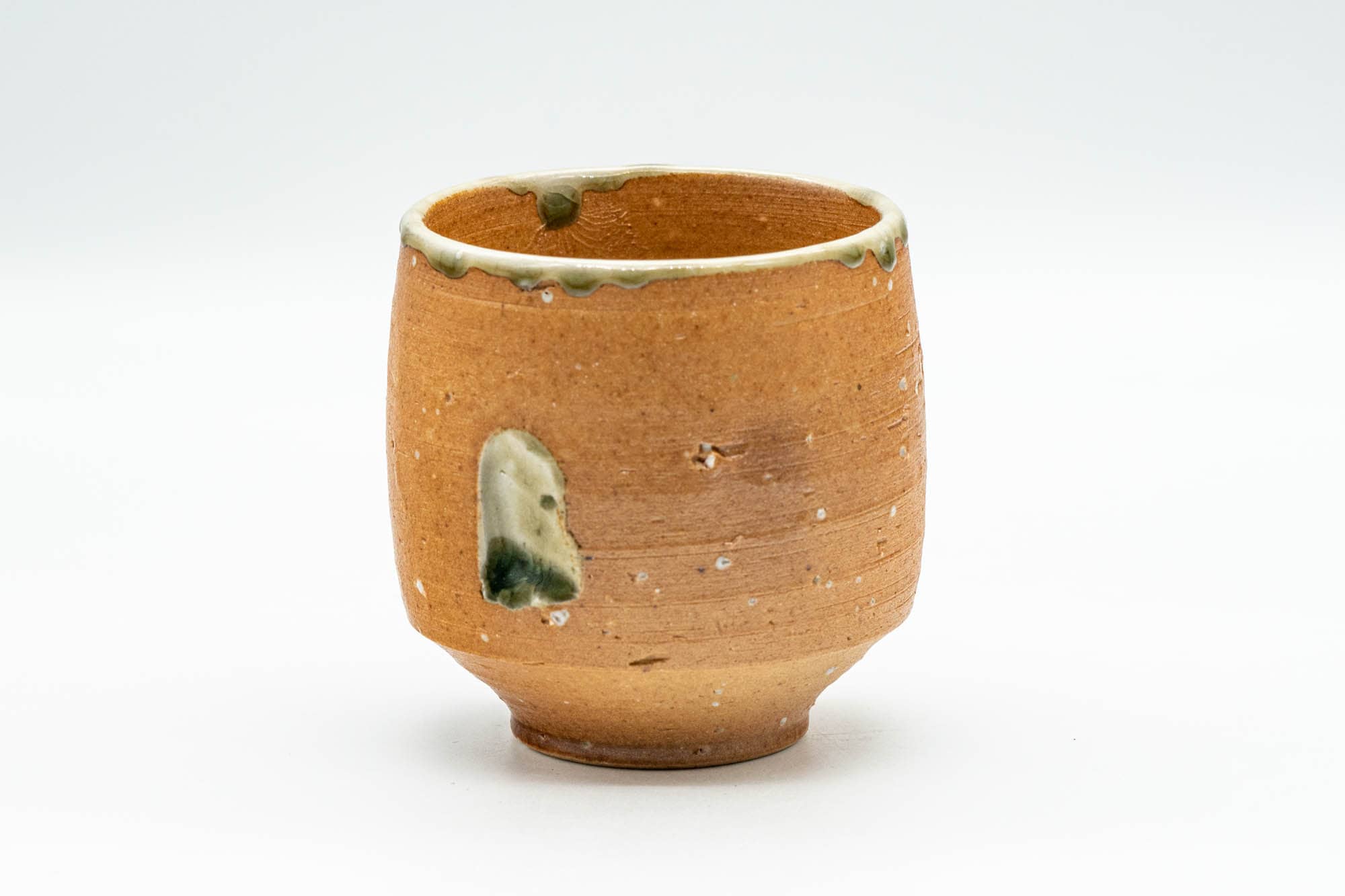 Japanese Teacup - Green Glazed Shigaraki-yaki Yunomi - 150ml
