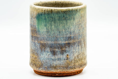 Japanese Teacup - Green Purple Hare's Fur Glazed Yunomi - 200ml