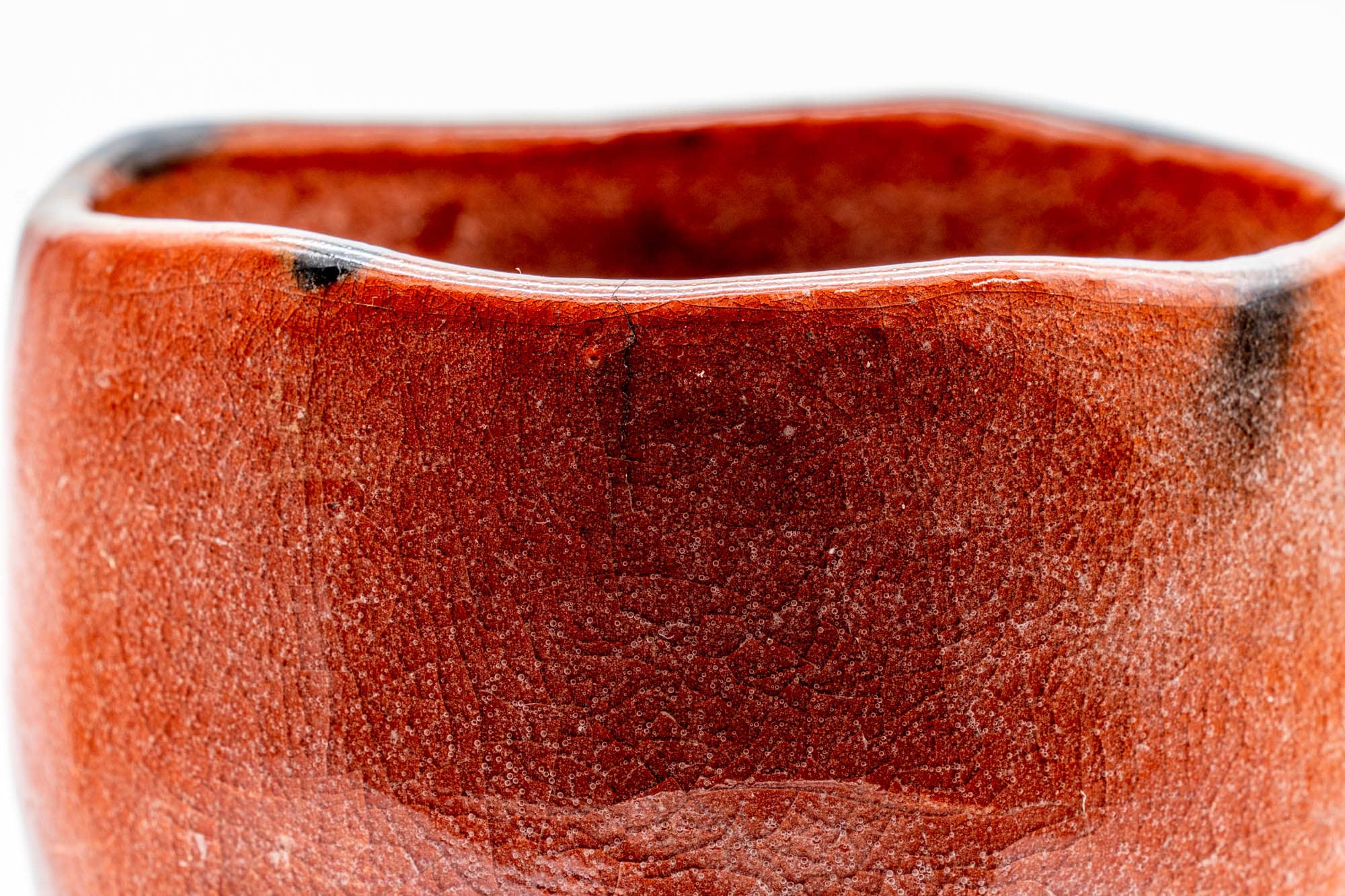 松楽焼 Japanese Matcha Bowl - 松楽窯 Shoraku Kiln - Aka-raku Winter