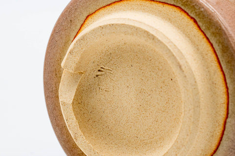 Japanese Teacup - 天鵬山 Tsubaki Kiln - Beige White Drip-Glazed Hagi-yaki Yunomi - 200ml