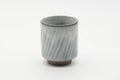 Tezumi — Japanese Teacup - Spiraling White Grey Glazed Yunomi - 130ml — front view