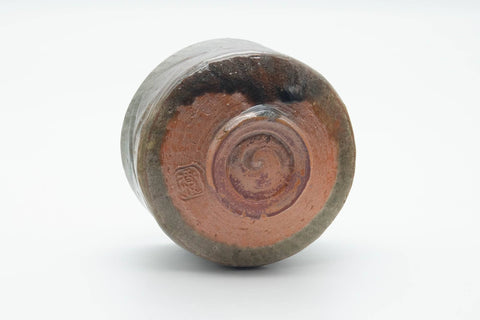 Tezumi — Japanese Matcha Bowl - Beige Gray Drip-Glazed Chawan - 300ml — top-down view of the interior