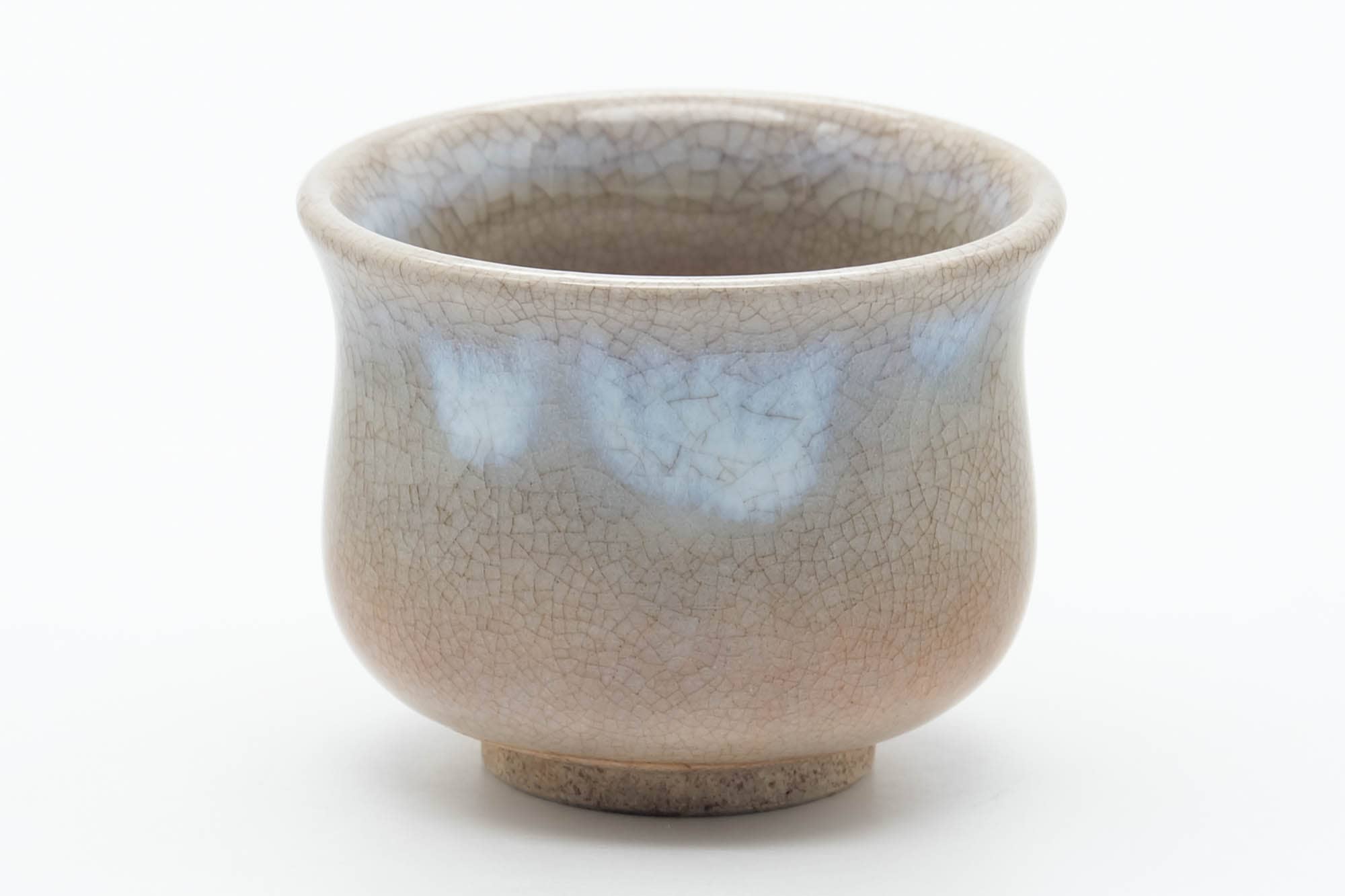Japanese Teacup - Small Beige White Drip-Glazed Hagi-yaki Guinomi - 40ml