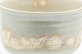 Tezumi — Japanese Matcha Bowl - 香雲 Miyagawa Kouun - Wave Engraved Kyo-yaki Dojimari-gata Chawan - 350ml — tipped to show the interior