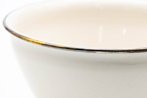 Japanese Matcha Bowl - Gold Rimmed White Shiro Tenmoku Kyo-yaki Chawan Kusayama 草山 - 300ml