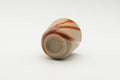 Tezumi — Japanese Teacup - Beige Orange Hidasuki Rice Straw Bizen-yaki Yunomi - 90ml — top-down view of the interior