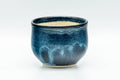 Japanese Teacups - Set of 5 Blue Hare's Fur Glazed Yunomi - 120ml - front view of a single cup