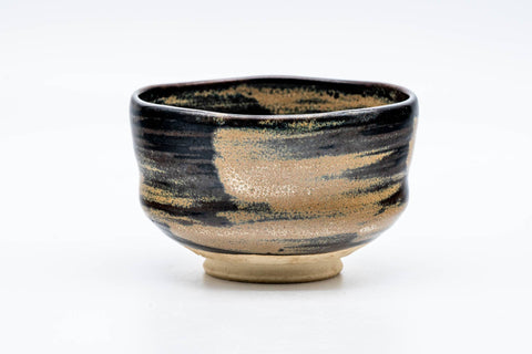 Japanese Matcha Bowl - Black Brown Glazed Wabi-Sabi Chawan - 150ml