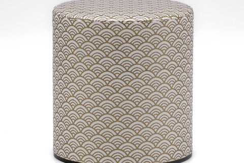 Gold White Seigaiha Washi Tea Canister - 100g