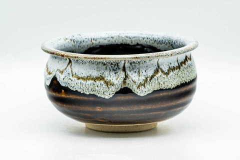 Japanese Kensui - Brown White Hare's Fur Glazed Water Bowl - 350ml