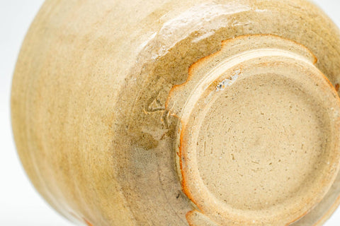 Japanese Teacup - Beige Glazed Floral Yunomi - 150ml
