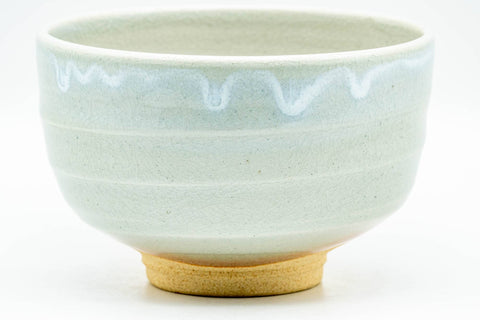 Japanese Matcha Bowl - 天鵬山 Tsubaki Kiln - Beige White Drip-Glazed Hagi-yaki Chawan - 400ml