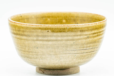 Japanese Matcha Bowl - Small Spiraling Yellow Wan-nari Chawan - 200ml