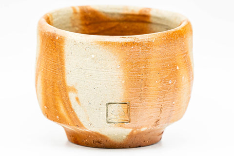 Japanese Teacups - Pair of Hidasuki Rice Straw Bizen-yaki Guinomi - 60ml