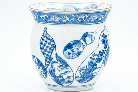 Japanese Mizusashi - Blue Gourd Arita-yaki Fresh Water Container - 1000ml