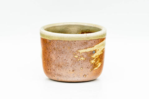 Japanese Teacup - Orange Green Glazed Guinomi - 35ml