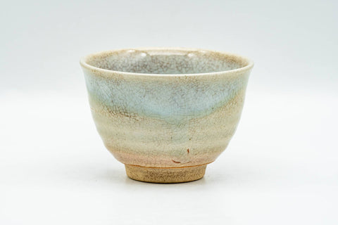 Japanese Teacup - Beige White Weathered Hagi-yaki Yunomi - 130ml