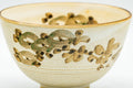 Japanese Teacup - Matte Beige Floral Kiyomizu-yaki Yunomi - 140ml - close-up of the hand-painted floral motif on the exterior