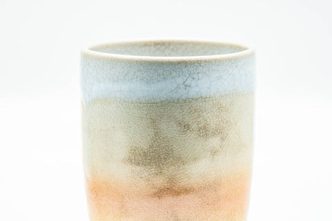 Japanese Teacup - Beige Pink White Weathered Hagi-yaki Yunomi - 160ml