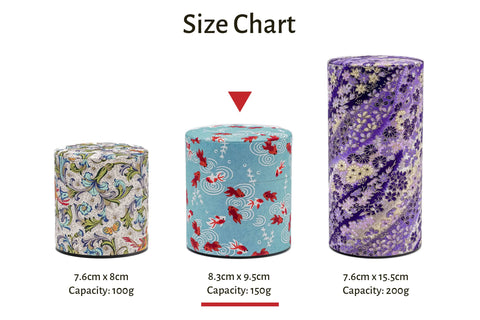 Blue Gold Tessellation Washi Tea Canister - 150g