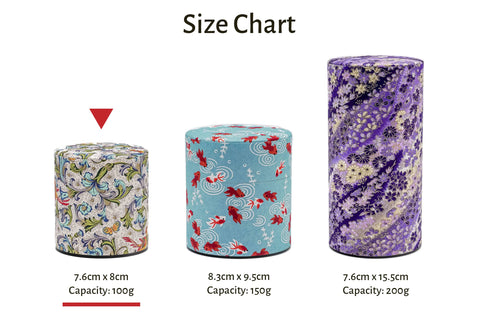 Gold White Floral Florentine Paper Tea Canister - 100g