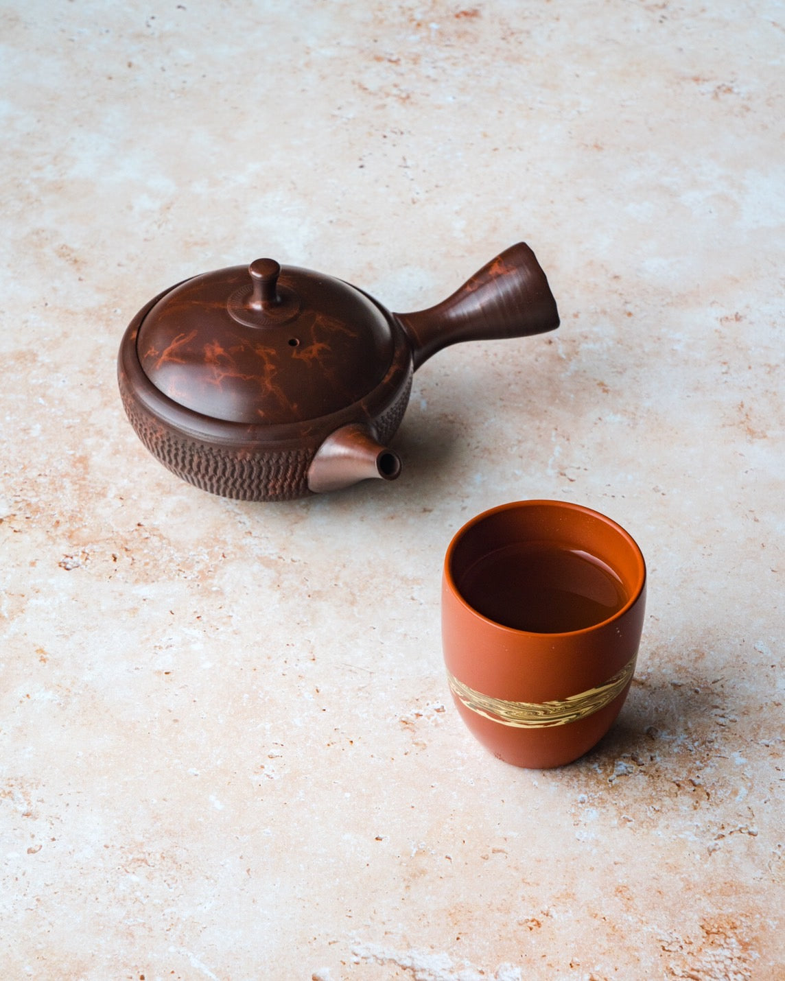 Japanese Kyusu - 玉龍 Gyokuryu Umehara - Benishibori Tokoname-yaki Teapot - 290ml