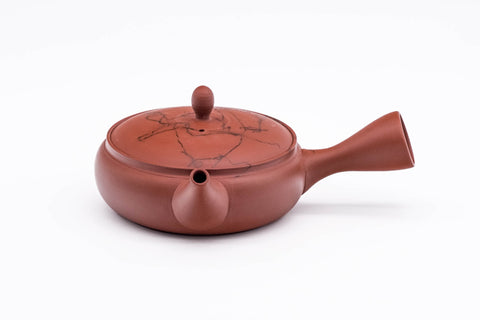 Mogake Seaweed Red Flat Tokoname Teapot - 200ml