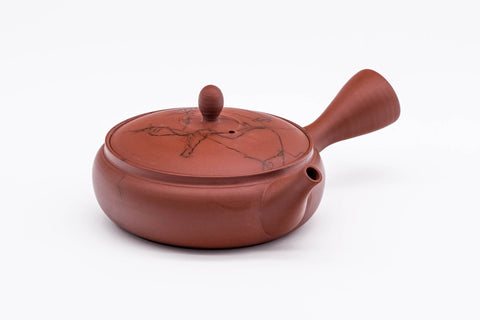 Mogake Seaweed Red Flat Tokoname Teapot - 200ml