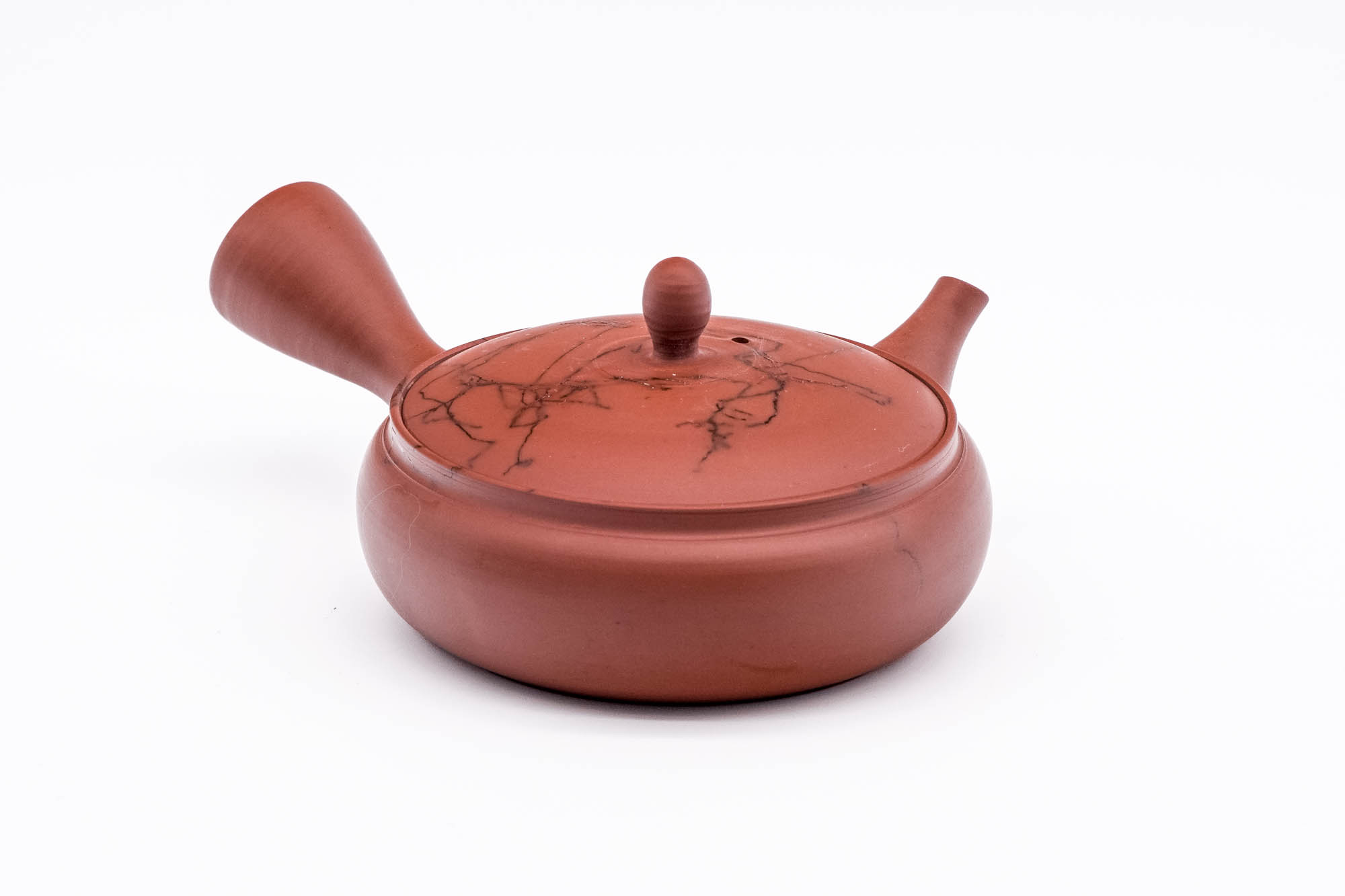 Japanese Kyusu - 玉光 Gyokko Kiln - Mogake Seaweed Red Tokoname-yaki Flat Teapot - 200ml