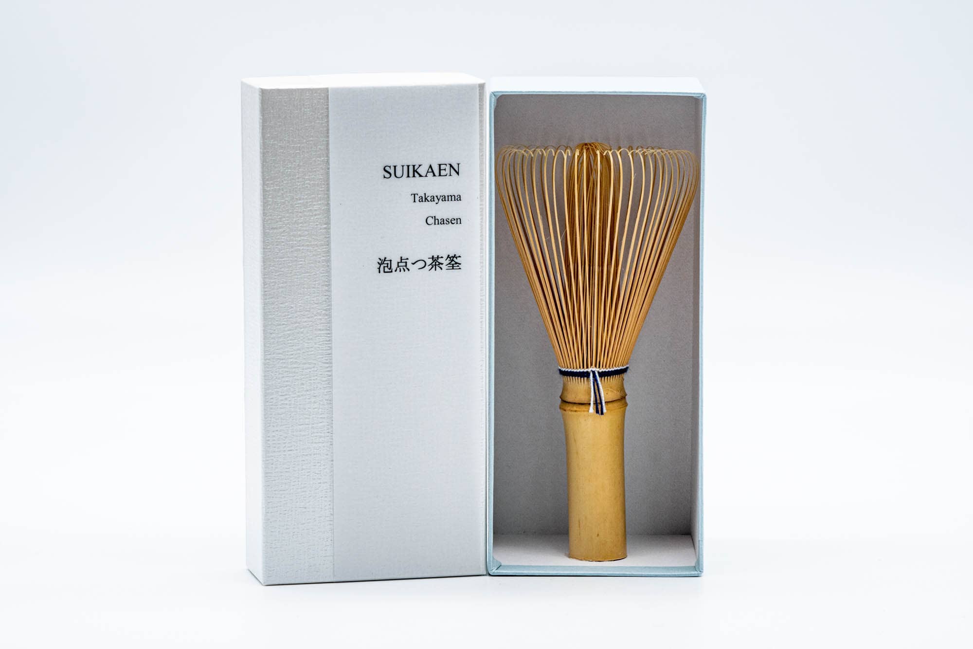 Japanese Chasen - 翠華園 Suikaen - Bubbling Long-handled Shiratake White Bamboo Matcha Whisk