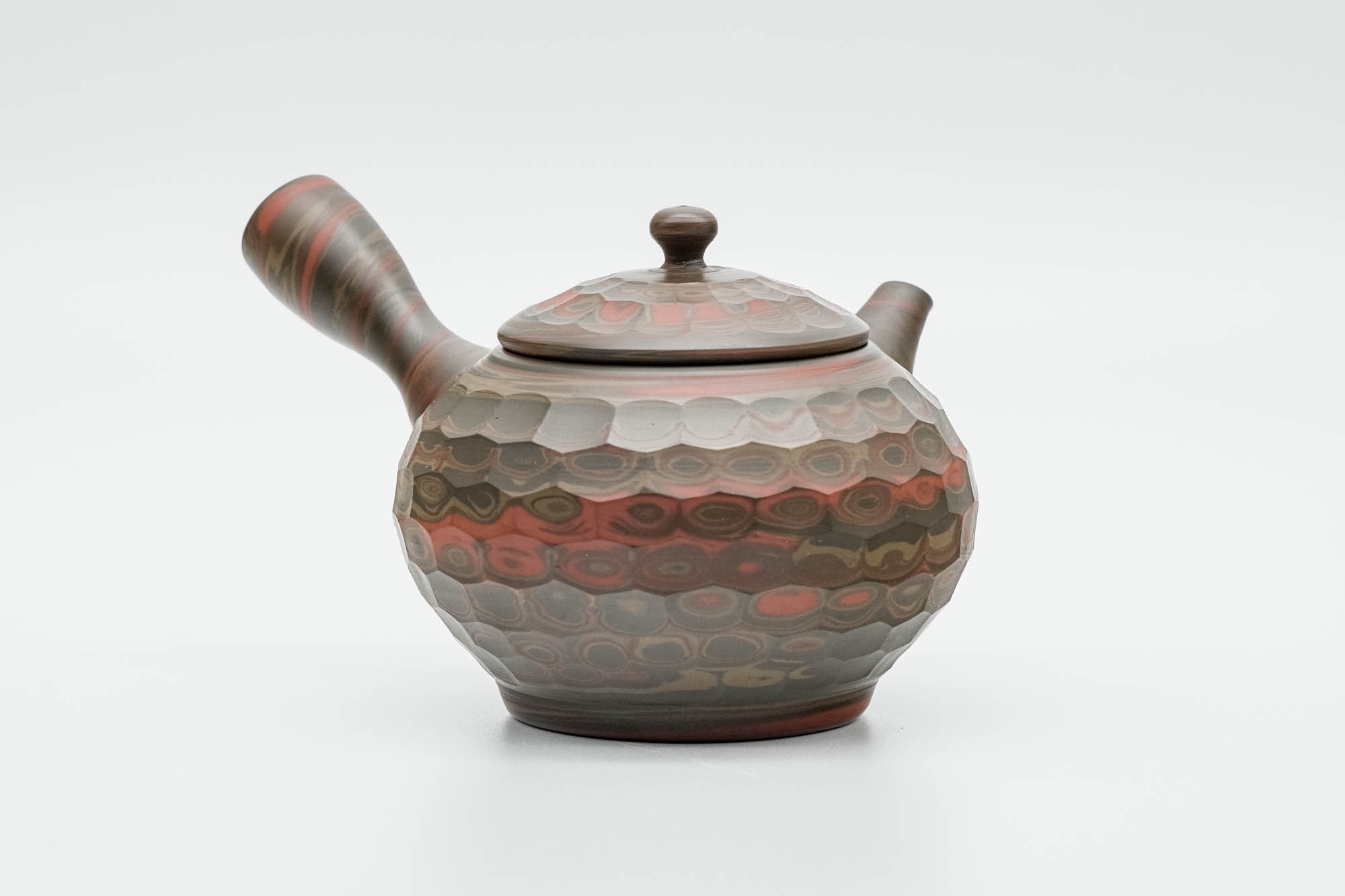 Japanese Kyusu - 小西研二 Konishi Kenji - 友仙 Yusen - Nerikomi Tokoname-yaki Teapot - 225ml