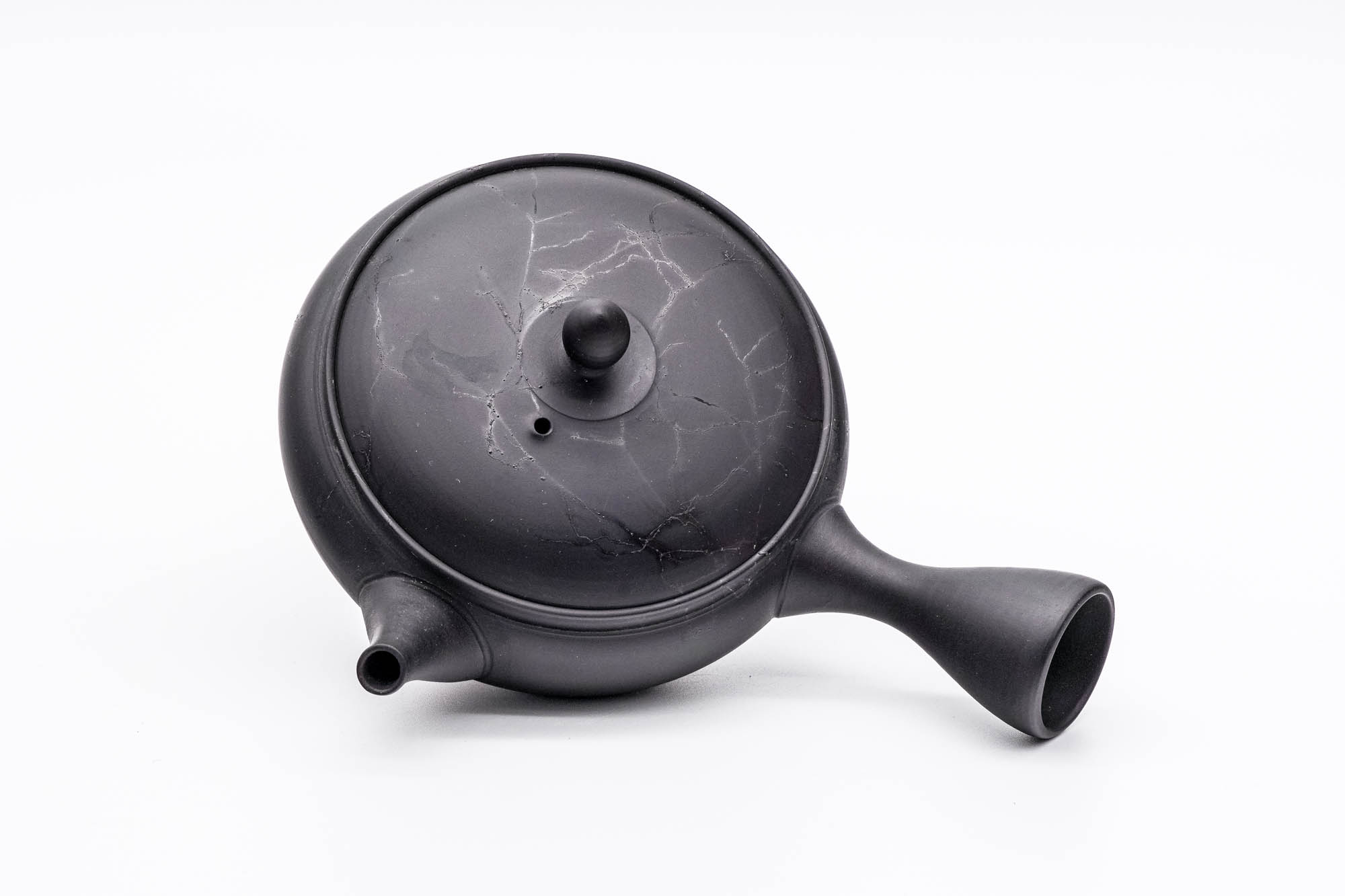 Japanese Kyusu - 玉光 Gyokko Kiln - Mogake Seaweed Black Tokoname-yaki Flat Teapot - 200ml