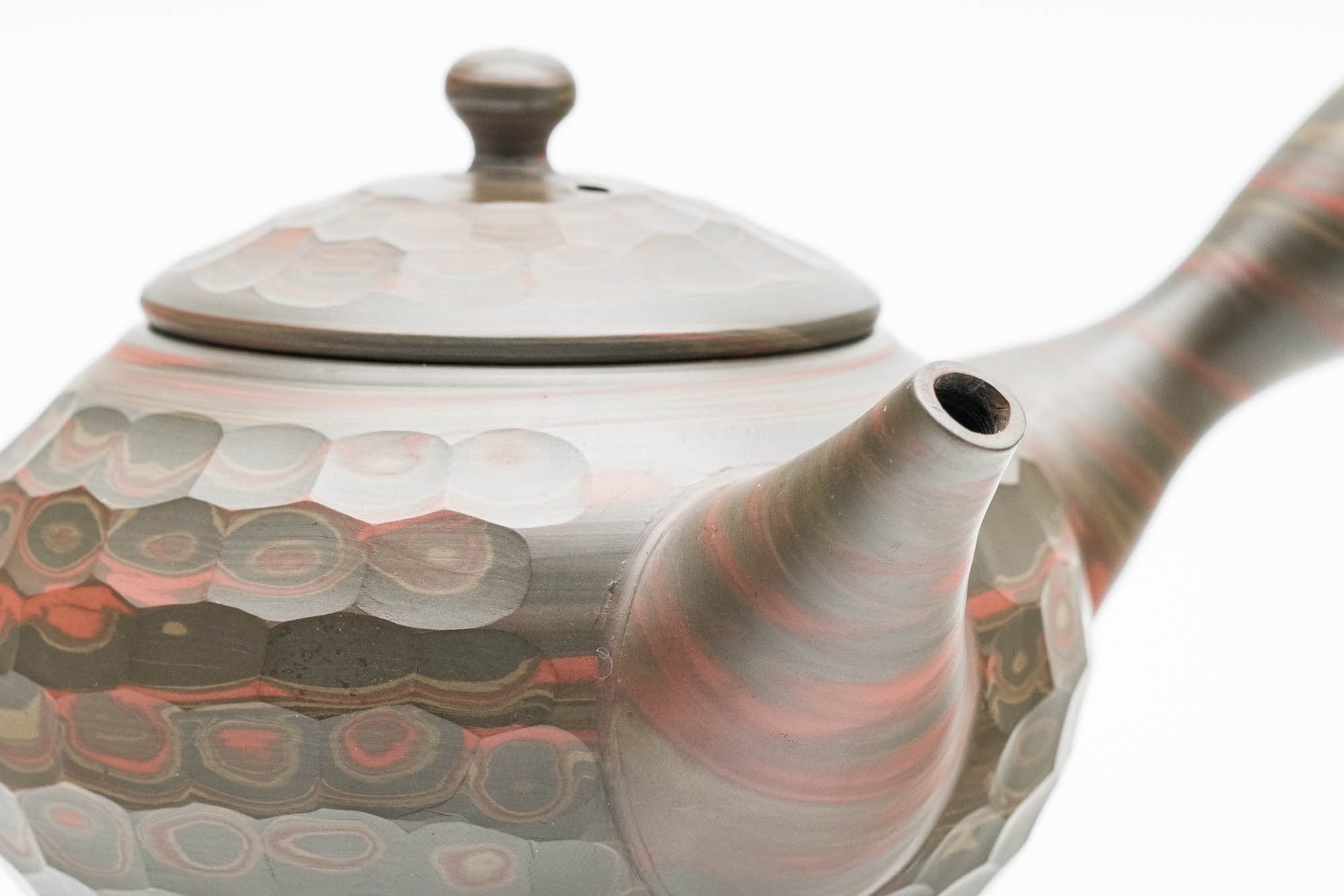 Japanese Kyusu - 小西研二 Konishi Kenji - 友仙 Yusen - Nerikomi Tokoname-yaki Teapot - 225ml