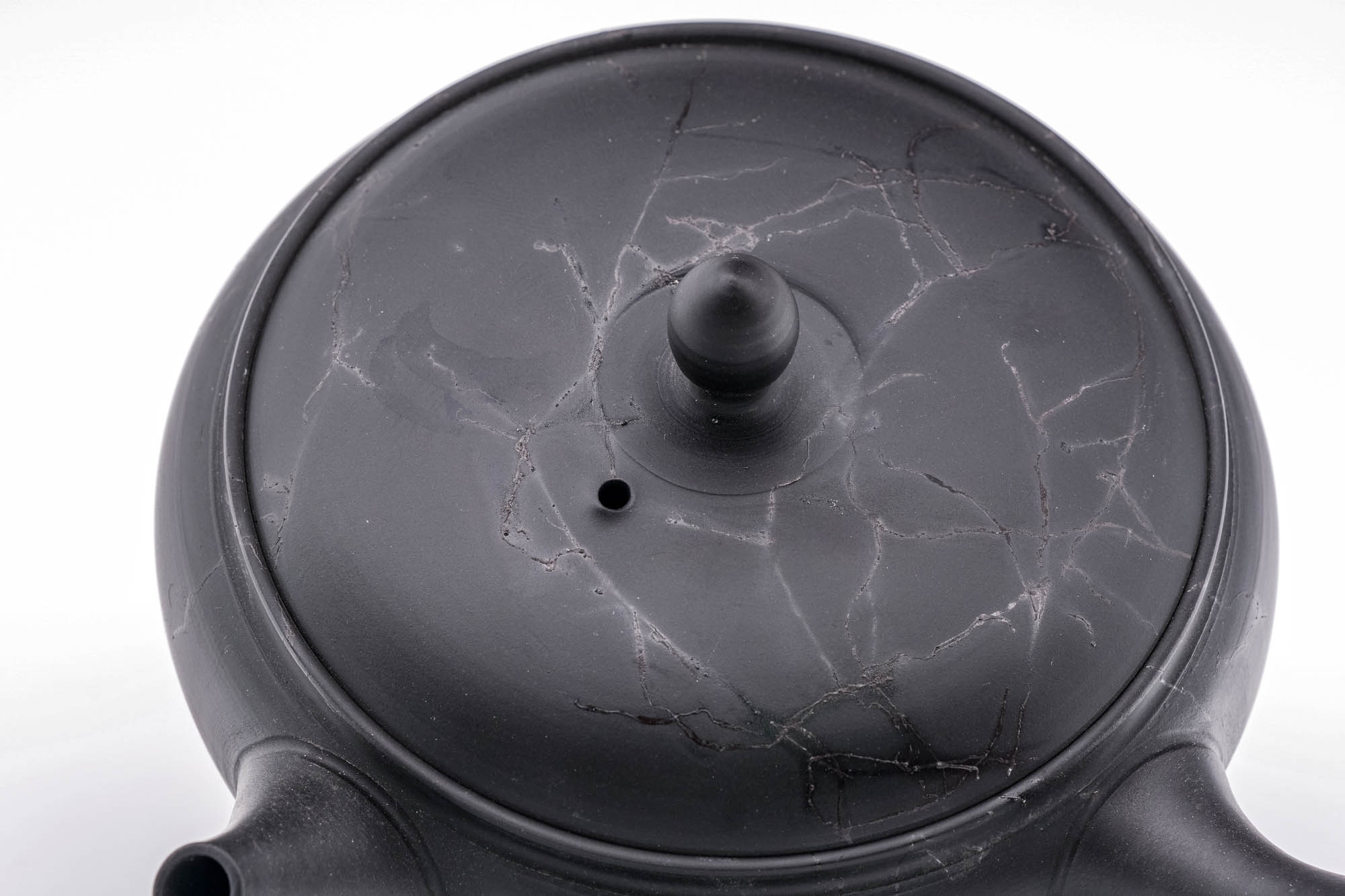 Japanese Kyusu - 玉光 Gyokko Kiln - Mogake Seaweed Black Tokoname-yaki Flat Teapot - 200ml