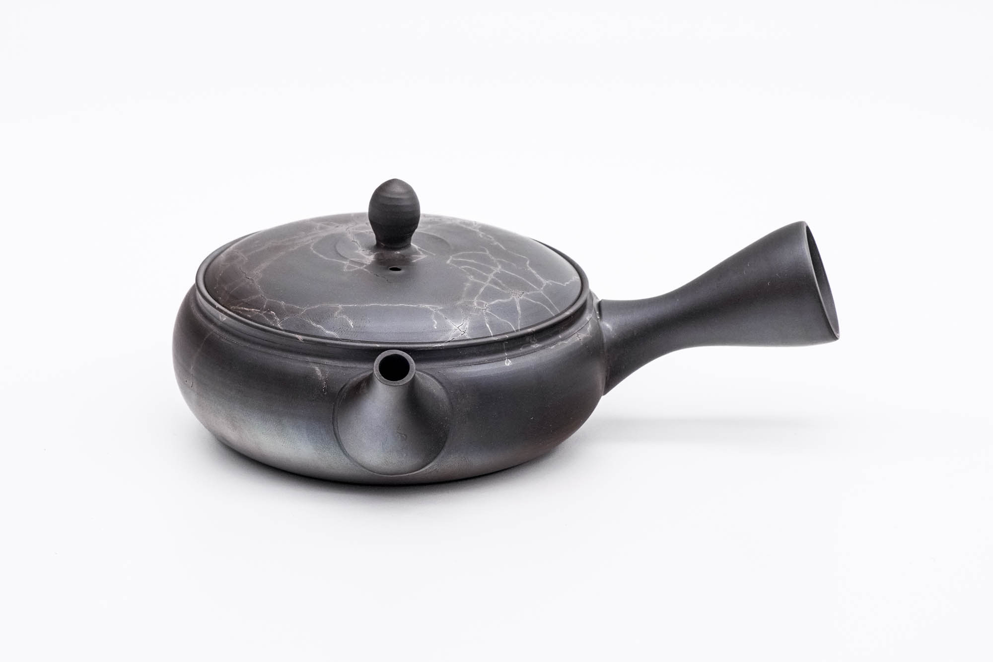 Japanese Kyusu - 玉光 Gyokko Kiln - Mogake Seaweed Yohen Tokoname-yaki Flat Teapot - 200ml