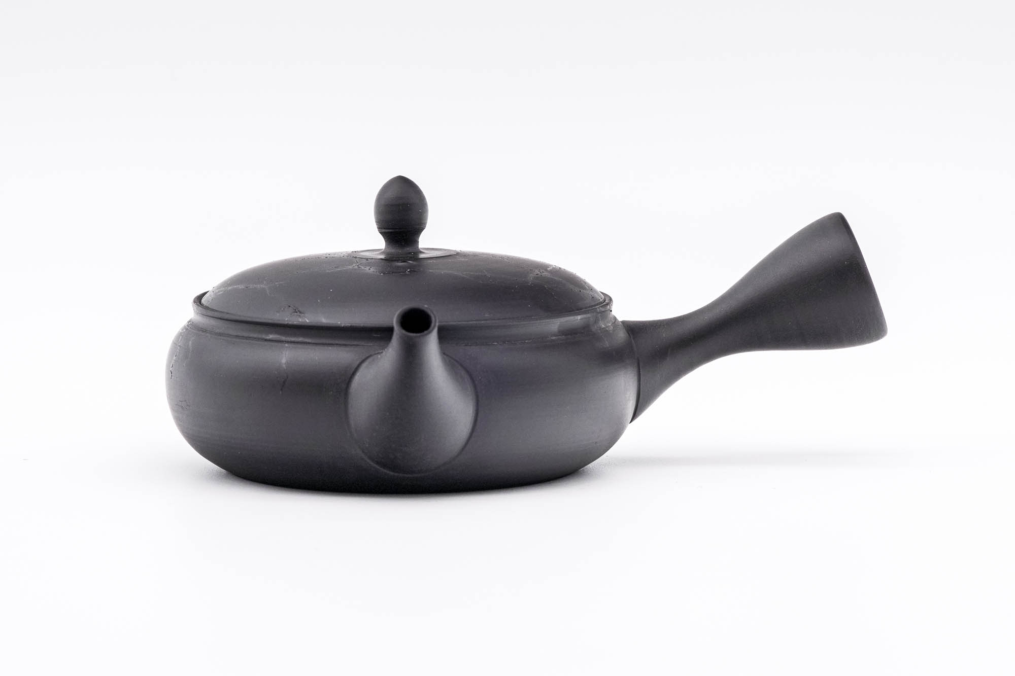 Japanese Kyusu - 玉光 Gyokko Kiln - Mogake Seaweed Black Tokoname-yaki Flat Teapot - 200ml